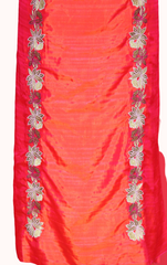 Orange Full Suit With Pink Tabbi Silk Dupatta