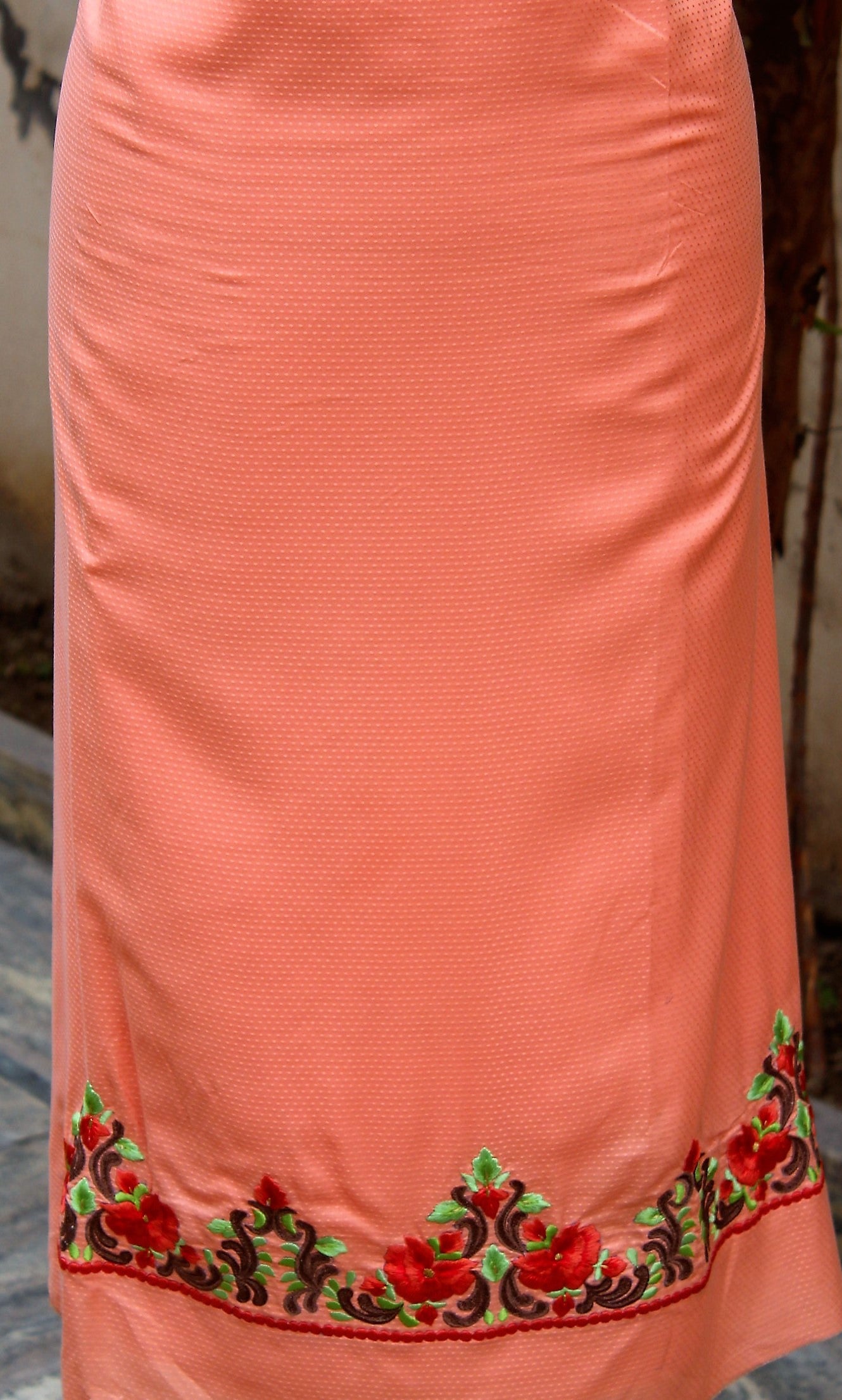 Dupatta Simple Cut Work Suit Peach Full Suit With Pure Chiffon