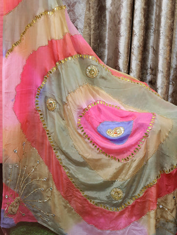 Tie and Dye Chinon Chiffon Hand Work Dupatta