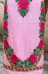 Pink Full Suit With Magenta Dupatta