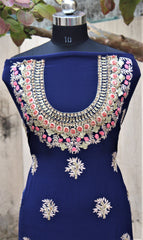 Navy Blue Full Suit With Navy Blue/Pink Dupatta