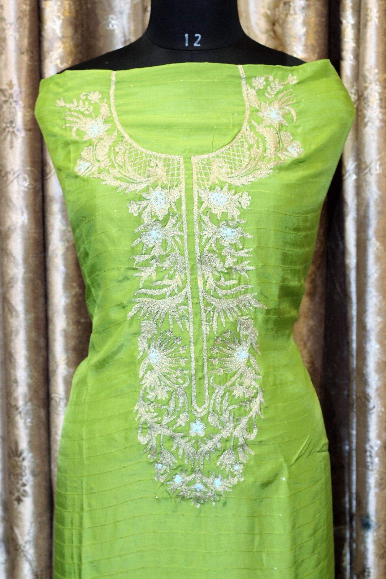Green Full Suit With Organza Dupatta
