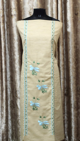 Beige Full Suit With Malmal Cotton Tie Dye Dupatta