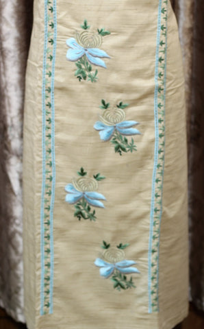 Beige Full Suit With Malmal Cotton Tie Dye Dupatta
