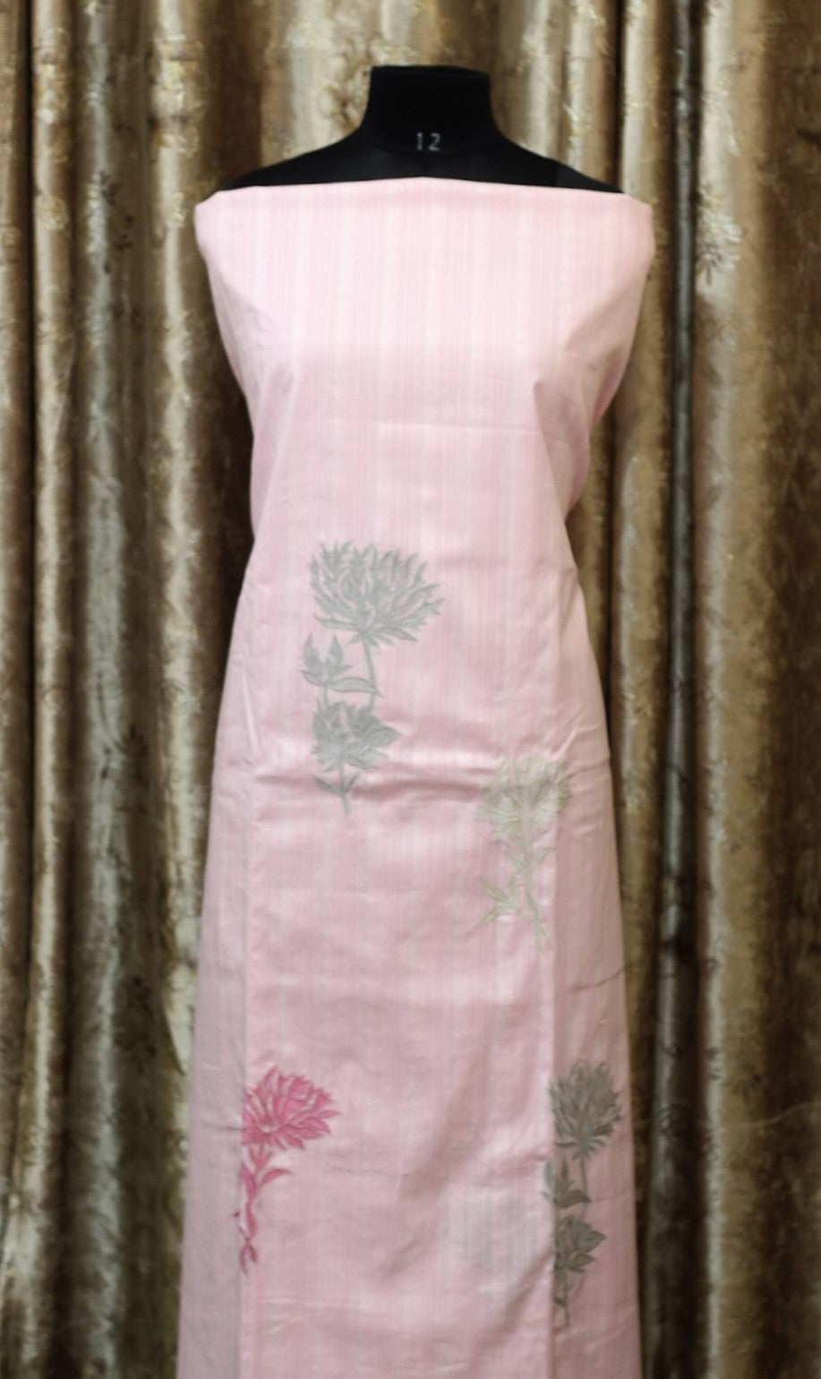 Baby Pink Full Suit With Chanderi Kota Dupatta