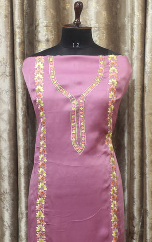 Purplish Pink Full Suit With Chanderi Tie Dye Dupatta-1266