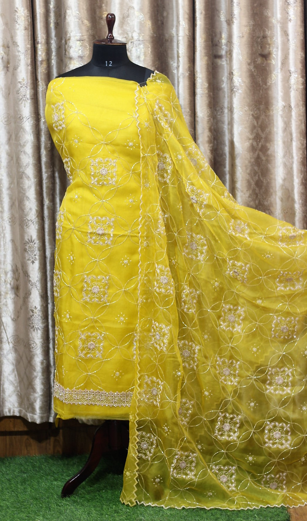 Mustard Full Suit With Same Colour Dupatta-1273