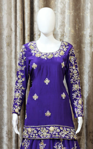 Purple Lehenga Choli With Chinon Chiffon Dupatta-1286