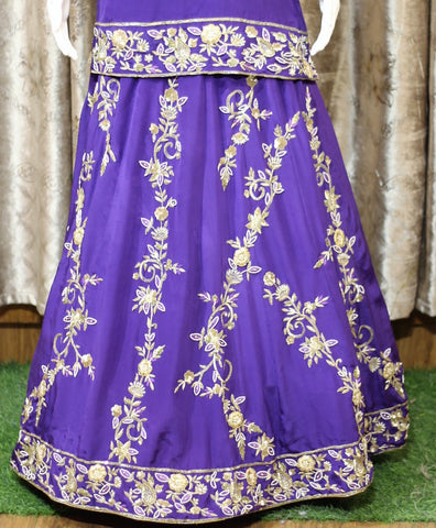 Purple Lehenga Choli With Chinon Chiffon Dupatta-1286