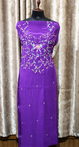 Purple Full Suit With Pure Chiffon Tie Dye Dupatta-1287