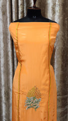 Mango Orange Full Suit With Organza Dupatta-1288