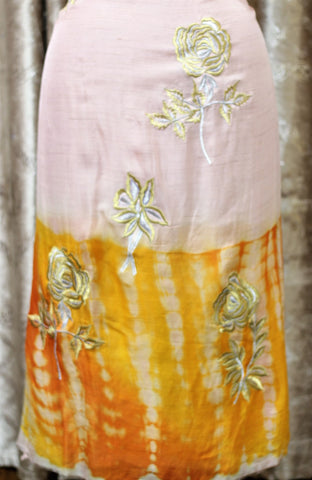 Peach Pink Tie Dye Full Suit With Pure Chiffon Dupatta-1290