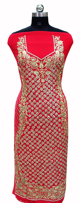 Red Full Suit With Same Colour Dupatta