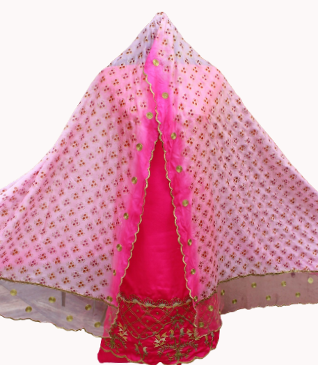 Pink Full Suit With Tabbi Silk Dupatta