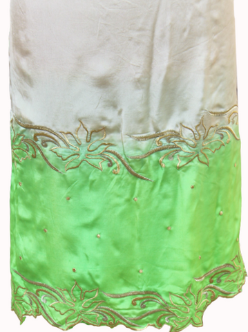 Double Dye Full Suit With Green Tabbi Silk Dupatta
