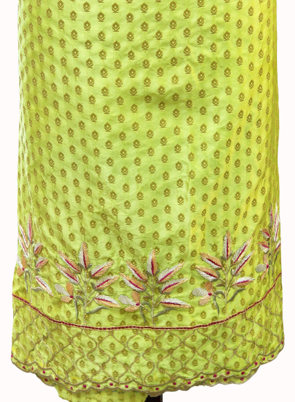 Lemon green v-neck button kurti with plazzo set at Rs 799/piece | Surat |  ID: 2852093692962