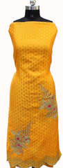 Mustard Yellow Full Suit With Blueish Greay Dupatta