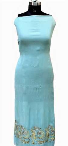 Firoji Greay Full Suit With Tabbi Silk Tie Dye Dupatta