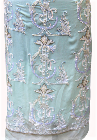 Light Firoji Full Suit With Same Colour Chinon Chiffon/Net/Organza Dupatta