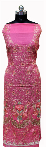 Onion Pink Full Suit With Same Colour Dupatta