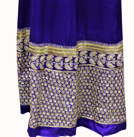 Purplish Blue Lehenga Choli With Same Colour Dupatta