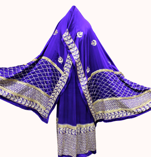 Purplish Blue Lehenga Choli With Same Colour Dupatta