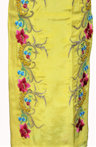 Yellow Full Suit With Organza Tie Dye Dupatta