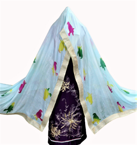 Purple Full Suit With Tabbi Silk Tie Dye Dupatta