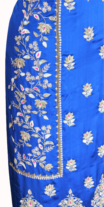 Peacock Blue Full Suit With Same Colour Dupatta