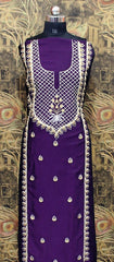 Purple Full Suit With Chinon Chiffon Tie Dye Dupatta