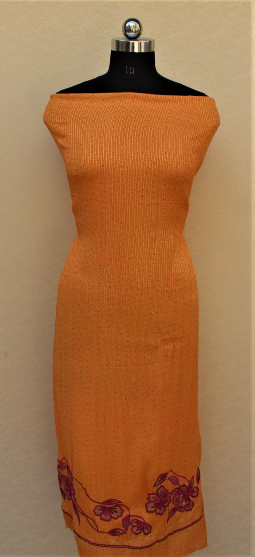 Orange Rust Full Suit With Georgette Chiffon Tie Dye Dupatta