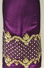 Dark Purple Full Suit With Tabbi Silk Tie Dye Dupatta