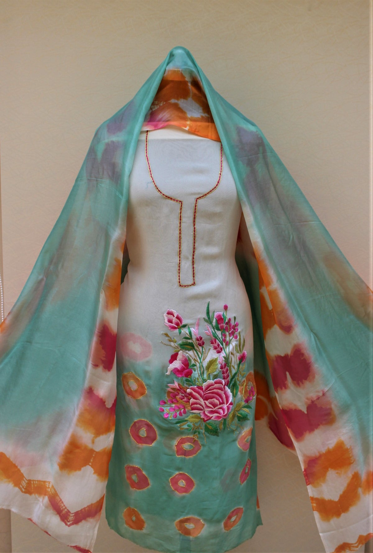Double Dye Tie Dye Full Suit With Tabbi Silk Tie Dye Dupatta