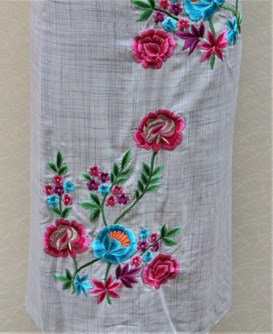 Light Greay Full Suit With Jaipuri Dupatta