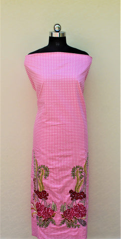 Pink Full Suit With Chanderi Kota Tie Dye Dupatta
