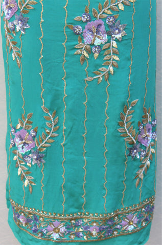 Light Peacock Full Suit With Chinon Chiffon/Net Dupatta