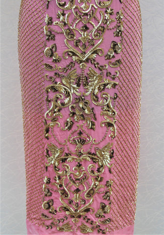 Dusty Gajari Pink Full Suit With Chinon Chiffon Dupatta
