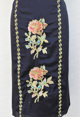 Black Full Suit With Light Sky Georgette Chiffon Dupatta