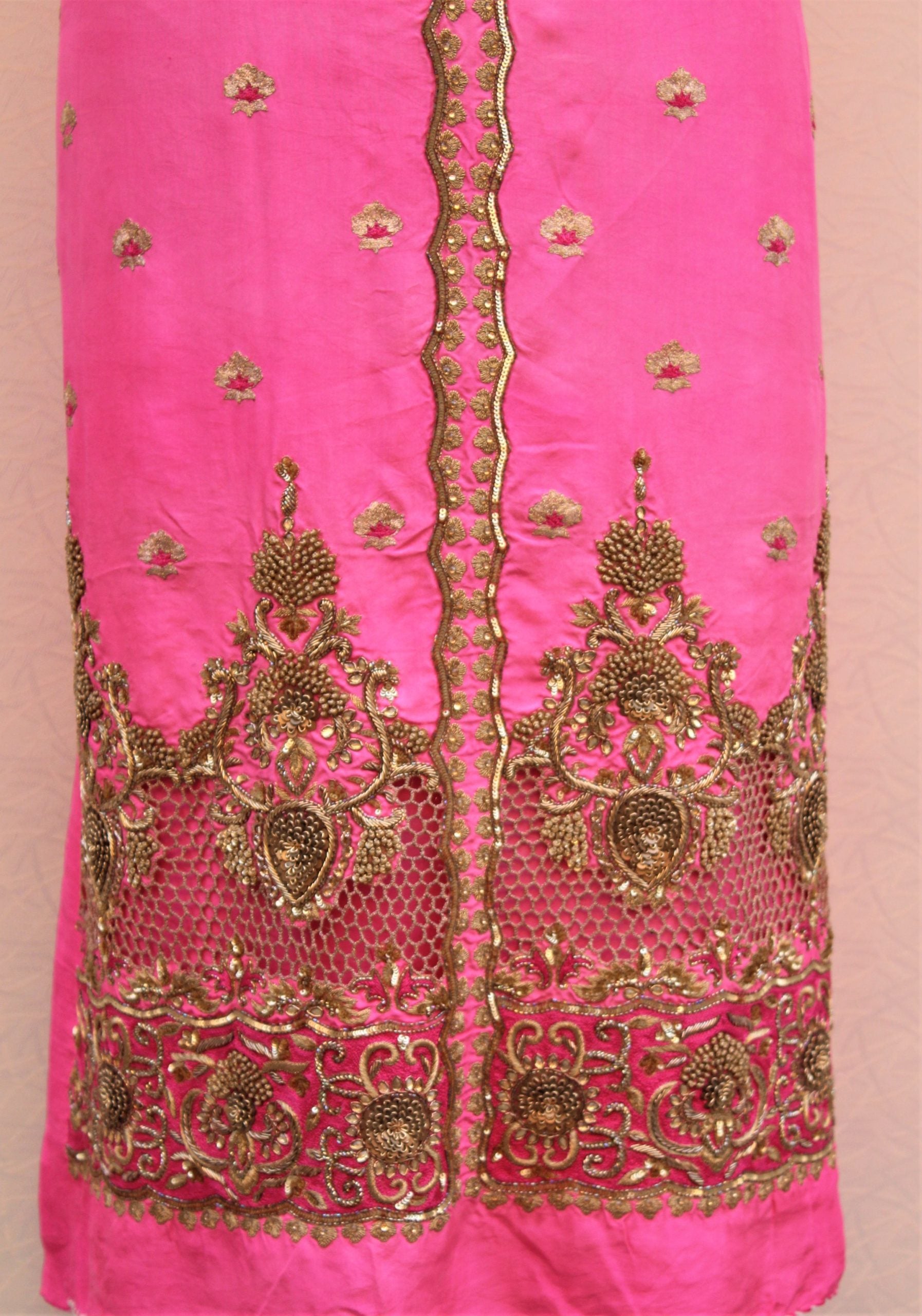 Hot Pink Full Suit With Same Colour Chinon Chiffon/ Net Dupatta