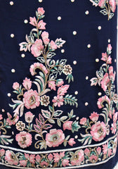 Navy Blue Full Suit With Navy Blue/ Pink Dupatta