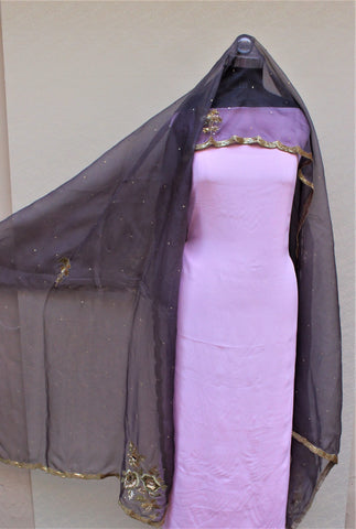 Greay Organza Hand Work Dupatta