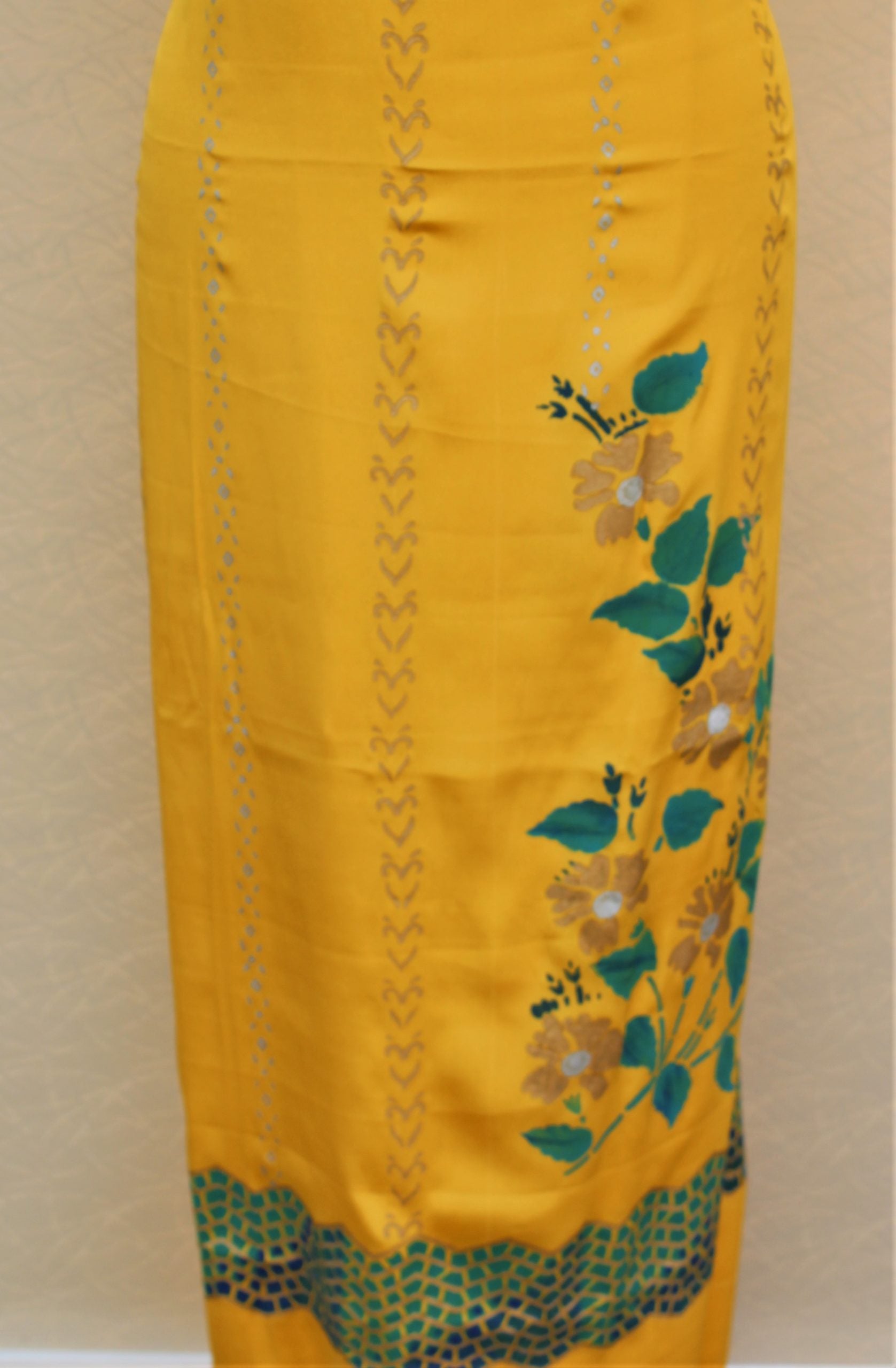Yellow Full Suit With Tabbi Silk Tie Dye Dupatta