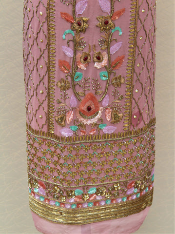 Dusty Rose Full Suit With Same Colour/ Firoji Dupatta