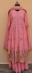 Pink Full Dress With Three Dupattas