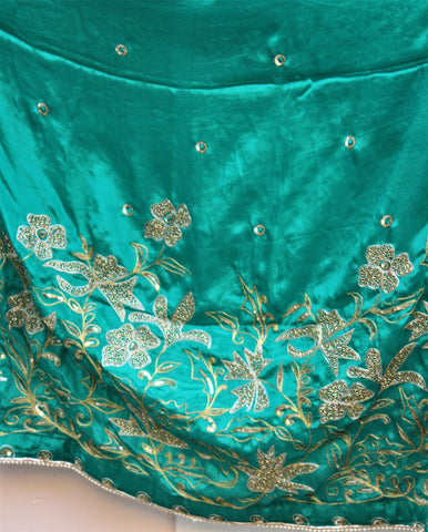 Mouse Colour Garara Suit With Green Chinon Chiffon Dupatta