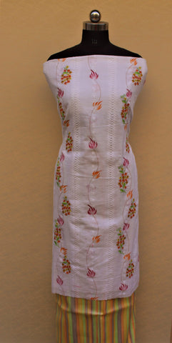 White Suit With Tabbi Silk Tie Dye Dupatta