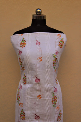 White Suit With Tabbi Silk Tie Dye Dupatta