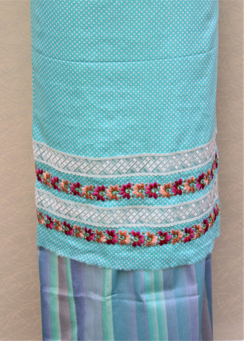 Firoji Full Suit With Chanderi Kota Tie Dye Dupatta