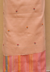 Peach Full Suit With Chanderi Kota Tie Dye Dupatta
