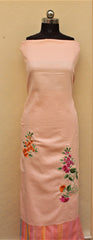 Peach Suit With Lines Bottom and Tie Dye Dupatta